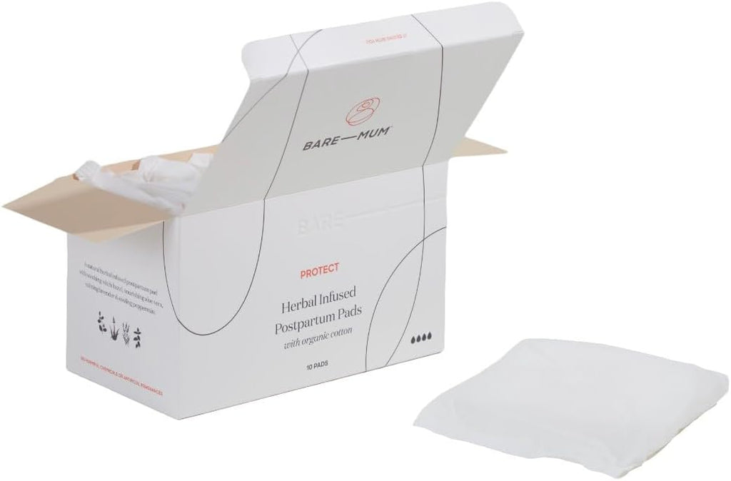 Bare Mum Herbal Infused Postpartum Pads 10-Piece