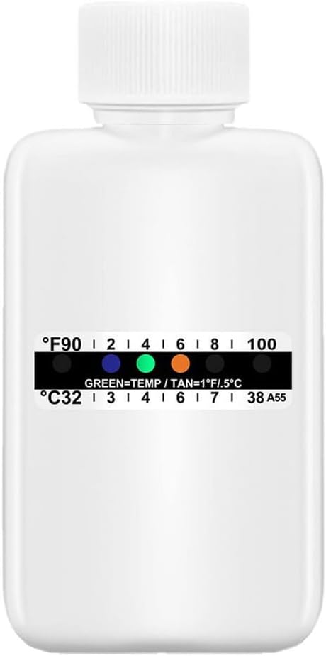 Complete Urine Test Kit of 14 pieces: 2 Portable Empties, 10 Temperature Sensitive Adhesive Test Strips