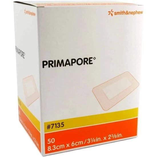 NON -WOVEN ADHESIVE WOUND DRESSING WITH ABDOSRBENT PAD, SIZE - 8.3CM X 6CM - 10PCS