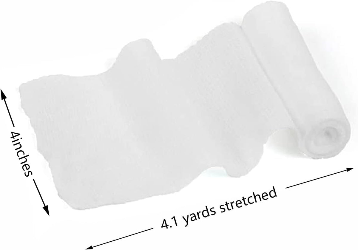 10 Roll Gauze Bandage Rolls Elastic Stretch Gauze Rolls Medical Gauze Stretch Roll Tape Self-Adherent Tape Pressure Wrap Bandage Rolls First Aid Tape Conforming Stretch Gauze Bandage Rolls,10cmx4.5m
