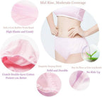 Bennort Cotton Disposable Underwear for Women, Soft Breathable Comfortable Travel Panties, Postpartum and Hospital Use, 100% Cotton, Individually Wrapped, High Waist Briefs, Pack of 5, Multicolour