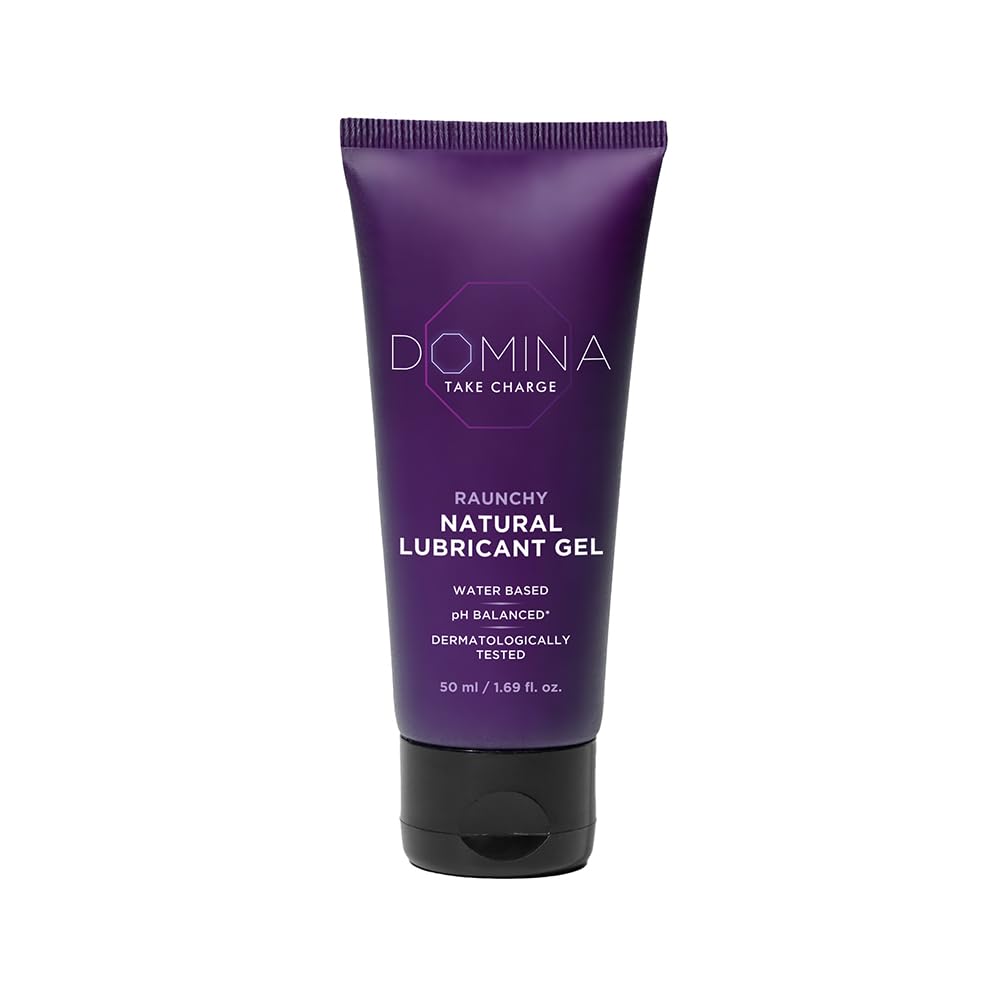 Domina Raunchy Natural Lubricant Gel | 50 ml | pH Balanced| Water-Based | Glycerine Free | Non-Sticky | Lube For Men & Women | Compatible With Condoms And Silicone Toys