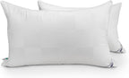 Luxury Hotel Collection Down Alternative Pillows, Standard Size, Medium or High Profile, 250 Thread Count Cotton Cover, Set of 2, White, Machine Washable, Made in Australia (Medium Profile)