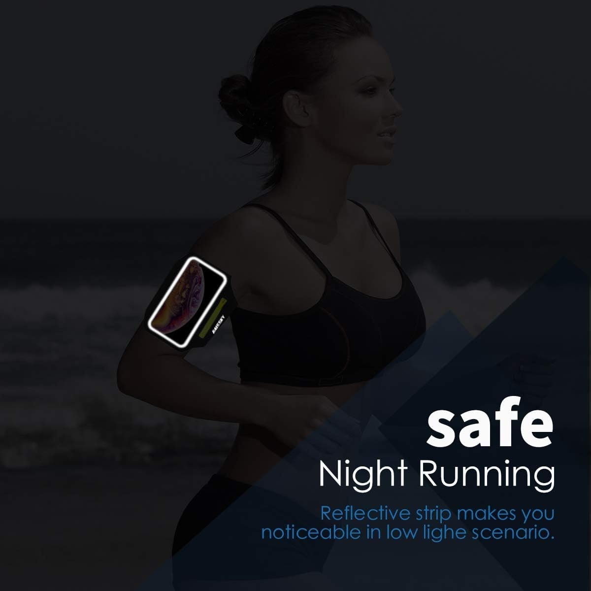 Running Armband with Earphone Bag Cell Phone Armband for iPhone 17 16 15 Pro 14 Plus 13 11 XR, Galaxy S24/S10 Water Resistant Sports Phone Holder Case & Zipper Slot Car Key Holder for 6.9 inch Phone