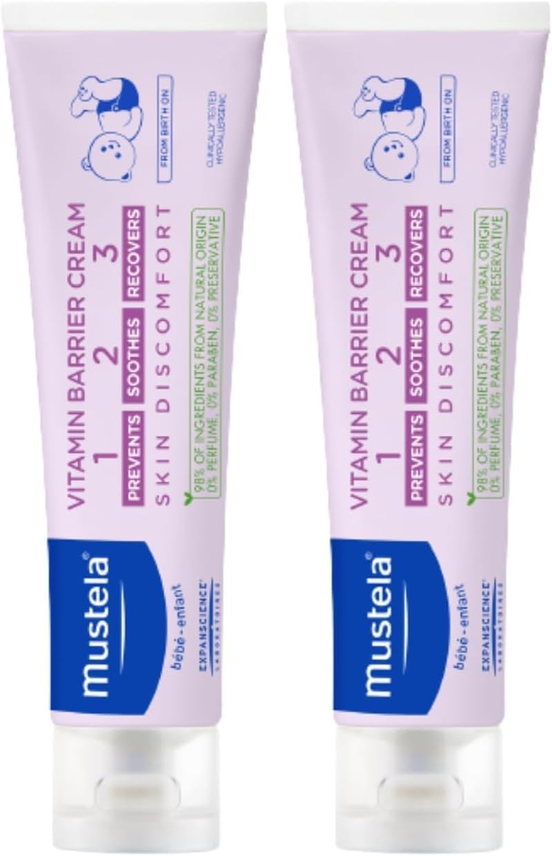 Mustela Vitamin Barrier Cream 123 - for nappy rash - 108g (Pack of 2)