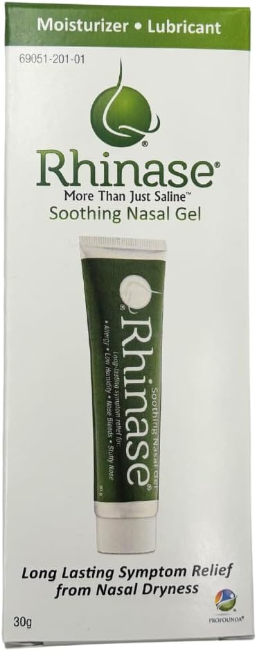 Rhinase Allergy Relief Lubricating Nasal Gel – Dual Salt, Steroid-Free Formula for Moisture & Comfort | Ideal for Swimmers & CPAP or Oxygen Therapy Users | Safe for Children | 1 oz