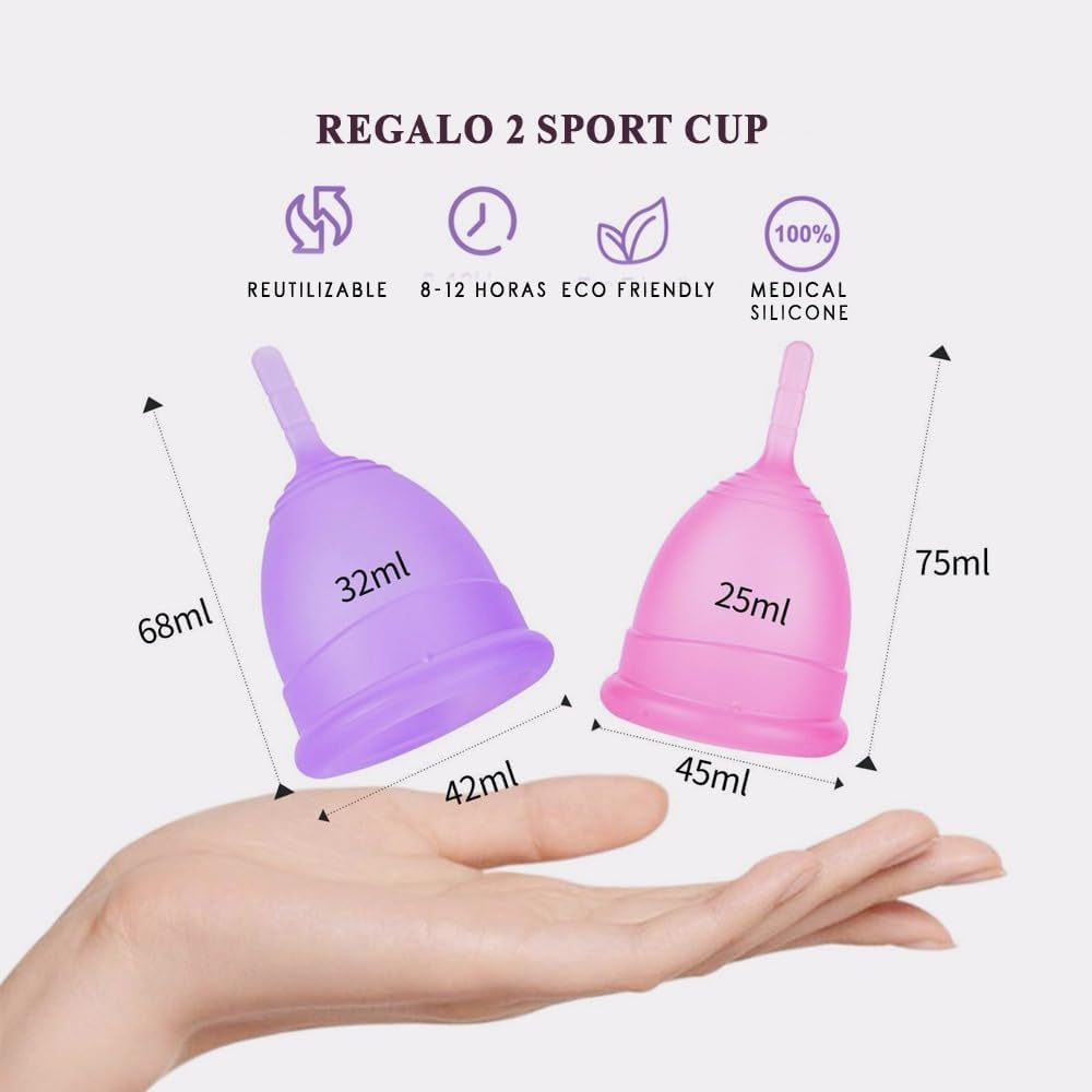 Menstrual Cup with Steam Sterilizer with 2 Reusable L/S Medical Silicone Cups