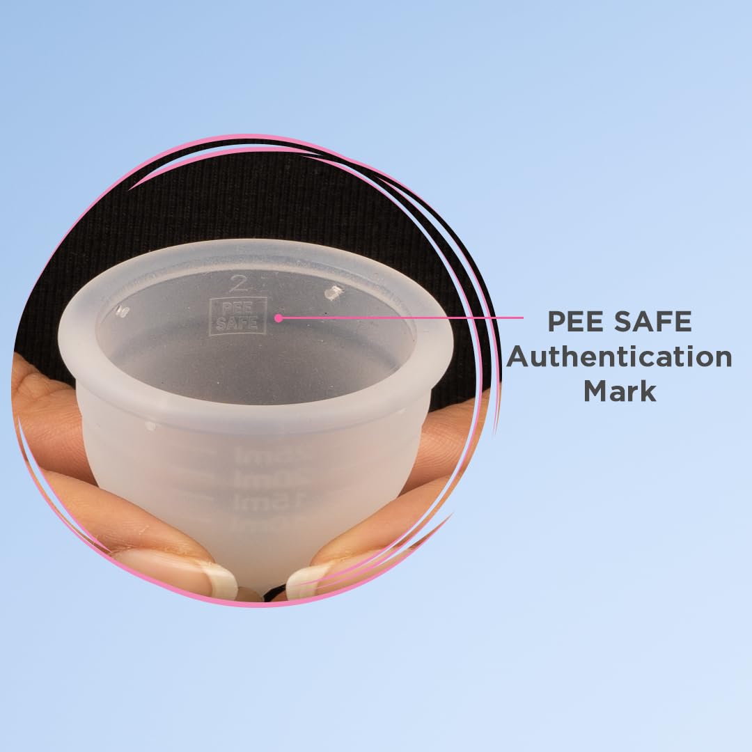 Pee Safe Reusable Menstrual Cup for Women | Large Size with Pouch|Ultra Soft, Odour and Rash Free|100% Medical Grade Silicone |No Leakage | Protection for Up to 8-10 Hours | US FDA Registered,Pack of 1