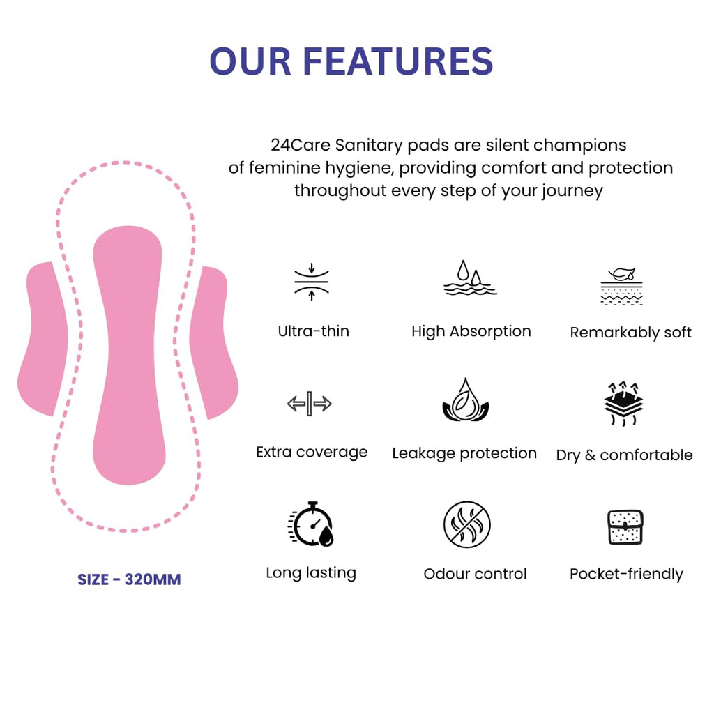 Ultra Sanitary Pads Combo Pack – 8 XL + 40 XXL | Anti Bacterial | Oxygen Anion Technology | Extra Long Overnight Pads for Heavy Flow | Super Absorbent | Leak Proof Feminine Hygiene (XXL, 40, count)