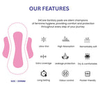 Ultra Sanitary Pads Combo Pack – 8 XL + 40 XXL | Anti Bacterial | Oxygen Anion Technology | Extra Long Overnight Pads for Heavy Flow | Super Absorbent | Leak Proof Feminine Hygiene (XXL, 40, count)