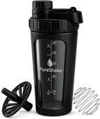 Paddi Glass Protein Shaker Bottle - Odorless, BPA Free, Leak-Proof - 24 OZ | Graduated Ideal Fitness, Milkshake and Smoothies