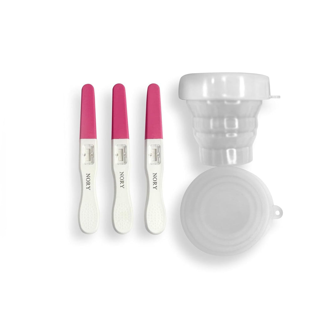 NORY EarlyCheck Pregnancy Test Kit – 4 Day Sooner Pregnancy kit ( Pack of 3) with 1 Urine Container – Ultra-Sensitive Detection at 10 mIU/mL – Results in Under 1 Minute – Detects Pregnancy 4 Days Early