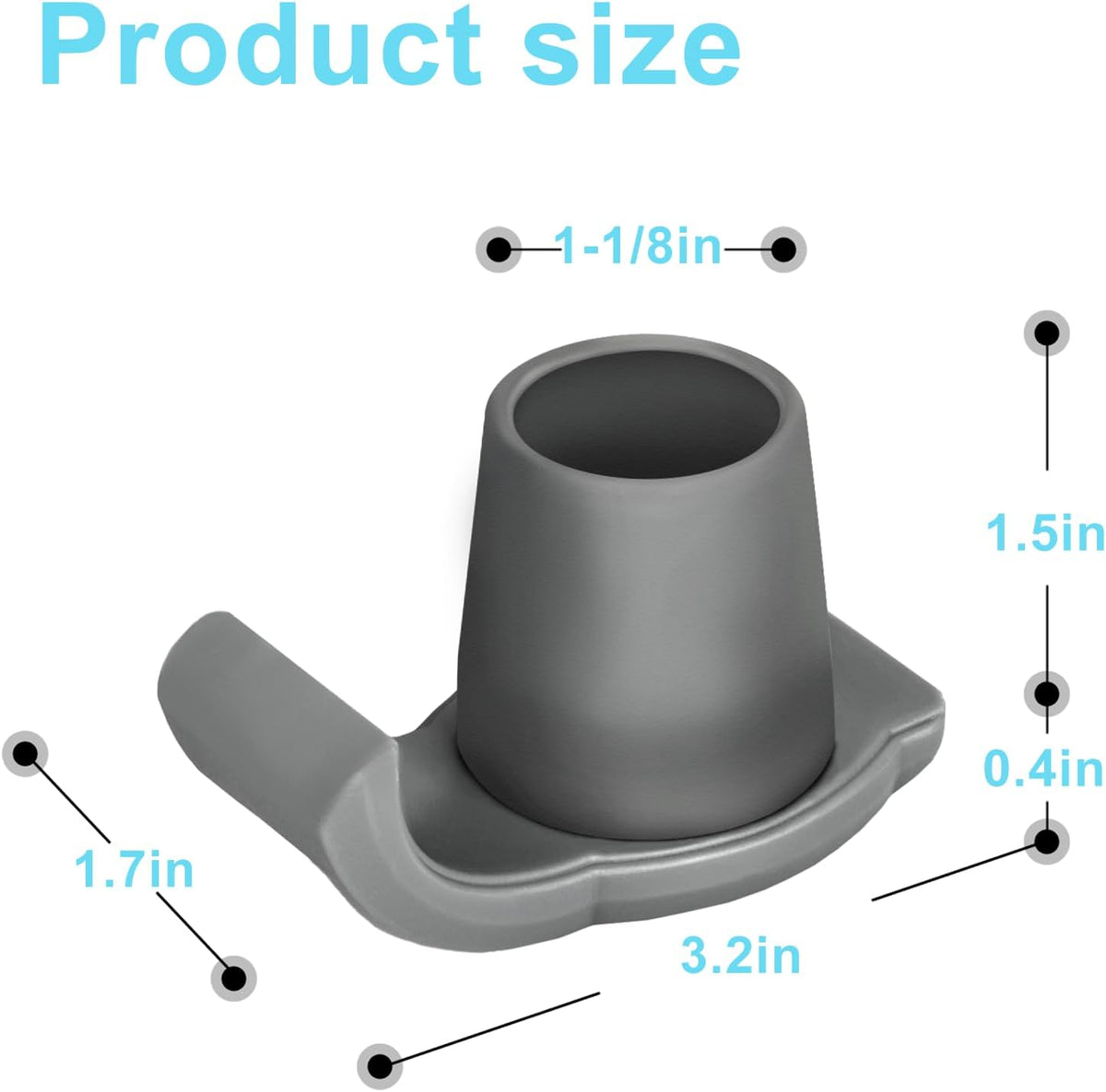 Dotday 4 Pack Walker Skis Glides, Universal Walker Accessories for Seniors | Walker Glides for Folding Walker, Durable Easy-Glide Mobility Aid, Walker Feet Replacement, Universal 1-1/8 inch, Gray