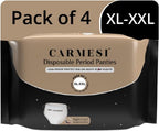 Carmesi Disposable Leak Proof Underwear for Women | Ultra-Absorbent, Rash-Free & Comfortable | Secure Fit for Heavy Flow & Overnight Protection | Size XL-XXL, Waist 37-46 in (4 Count)