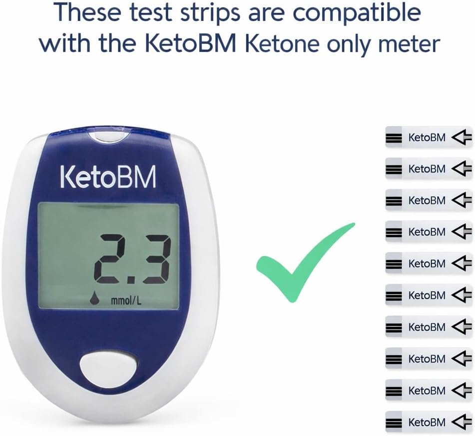 KetoBM Ketone Test Strips, 40pk - NOT Compatible with KetoBM Bluetooth Glucose & Ketone Meter
