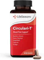 LifeSeasons Circulari-T - Blood Circulation Supplement - Supports Artery, Capillary & Vein Health - Butcher’s Broom, Ginkgo, Cayenne, Grape Seed & Horse Chestnut - 90 Capsules