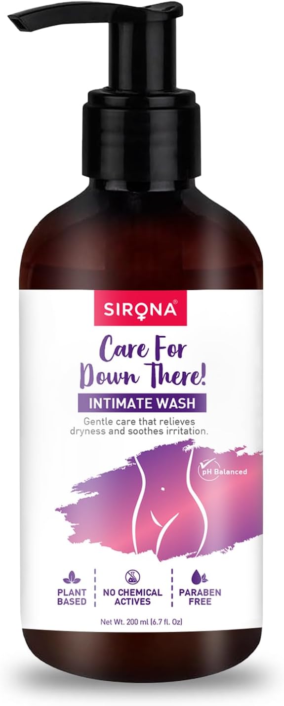 Sirona Natural Refreshing Feminine Wash - 6.7 Fl Oz (200 ml) | No Chemical, No Irritation, pH Balanced Intimate Wash, Helps to Reduce Odor and Itching