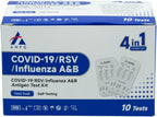 AHPC 4 in 1 COVID-19/RSV/Influenza A&B Antigen Test Kit - Rapid Antigen Test - COVID Flu RSV Kit with Nasal Swab - Convenient RAT Test - COVID Rapid Antigen for Home Use - Respiratory Testing - 1 Carton = 600 Tests (60 x 10 Pack)