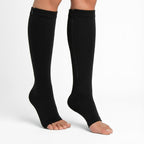 Cetaplast Copper Magnetic Zipper Compression Socks for Men & Women – Open-Toe Knee-High Graduated Support for Edema, DVT, Varicose Veins, Swelling, Pain Relief & Travel