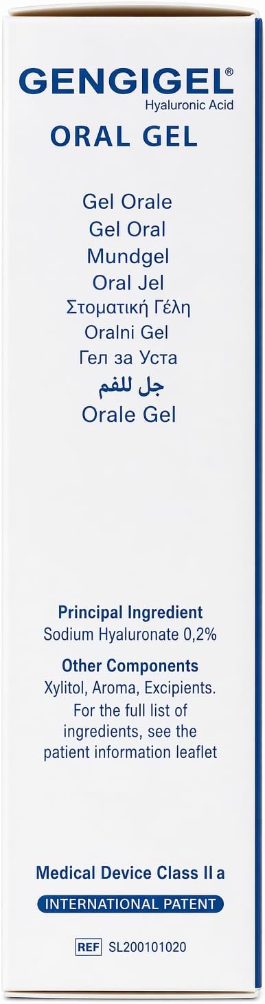 Gengigel Hyaluronic Acid Oral Gel for Mouth & Gum Discomfort (20ml), Soothes Irritation, Promotes Natural Healing & Protects Delicate Oral Tissue, No Paraben or SLS, Vegan & Kosher