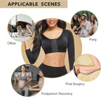 Women's Arm Shaper Tops Arm Lift Slimmer Compression Sleeves Support Garment Post Surgical Corrector, Slimming Arm Front Closure Shapewear Bra (SIZE L)