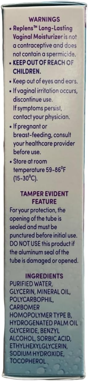 Replens Long-Lasting Vaginal Moisturizer with Reusable Applicator, 1.23 Ounce
