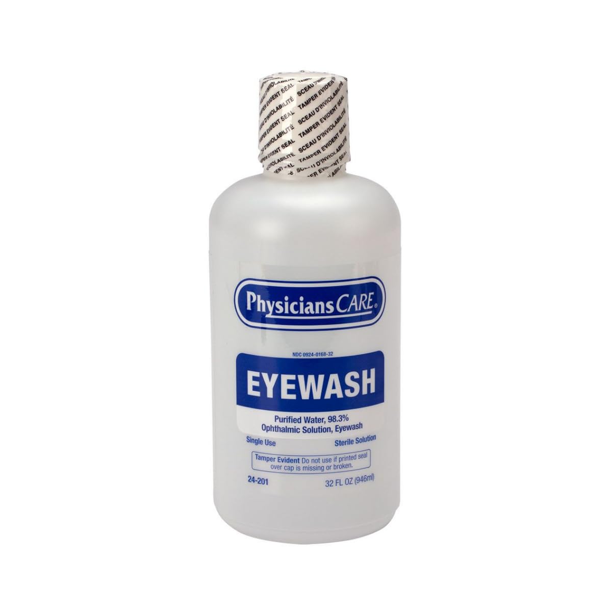 PhysiciansCare Eye Wash Solution, Sterile Isotonic Buffered Solution for Flushing and Irrigating Eyes, 32 Oz Bottle