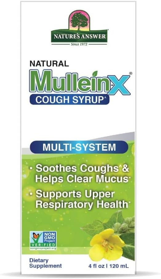 Nature's Answer Mullein-X Multi System Cough Syrup 4 Ounce | Soothes Coughs & Clears Mucus | Respiratory Support | Non GMO Gluten Free