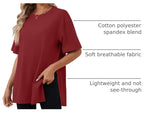 Huukeay 3 Pack Women's Oversized Workout T Shirts Short Sleeve Loose Fit Gym Tops Crewneck Casual Summer Basic Tees