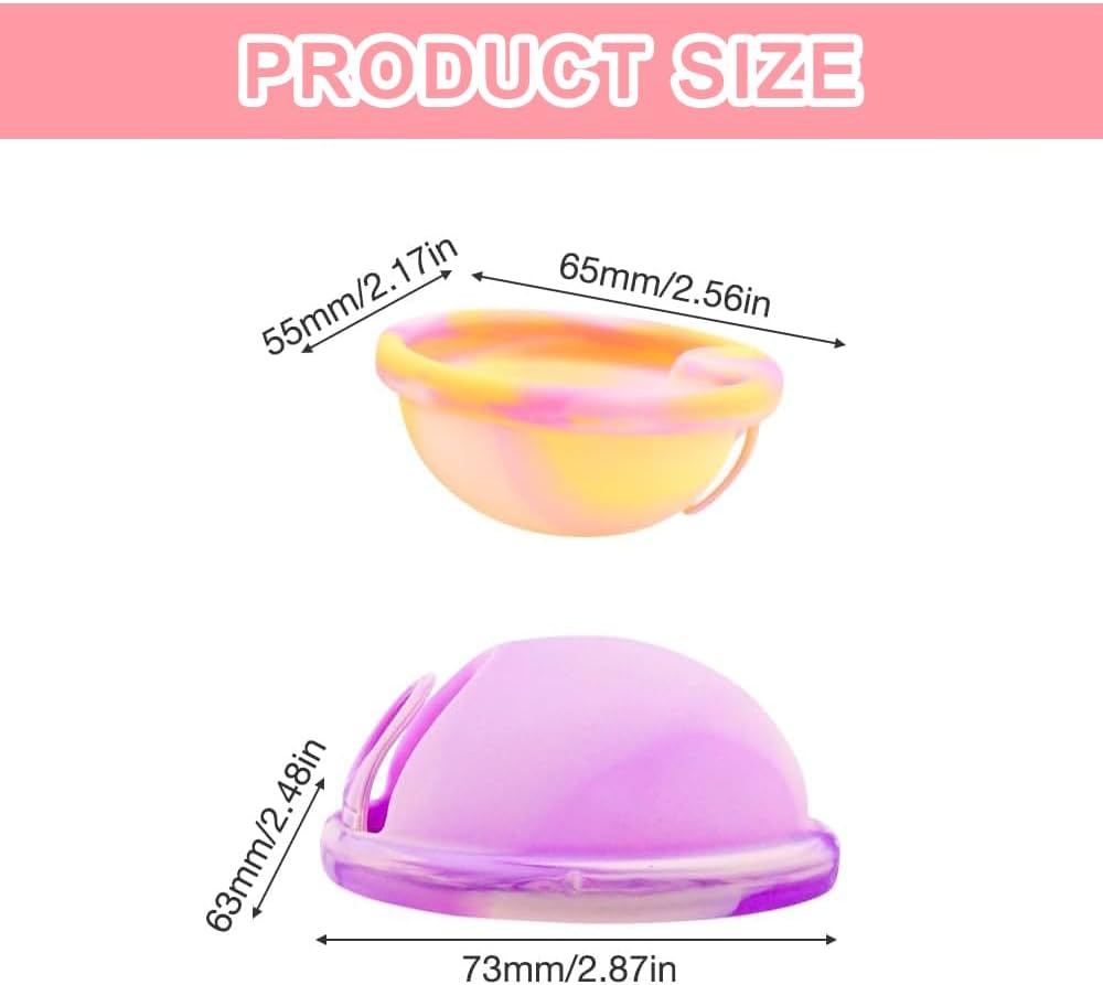 2 Pieces Menstrual Disc, Reusable Menstrual Cup, Mens-trual Silicone Cup for Sports and Swimming (S+L)