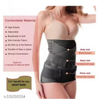 3-in-1 Postnatal Recovery Belt, Adjustable Maternity Belly Band for Postpartum Tummy Control, Back Pain Relief, Pelvic Support, Grey & Black