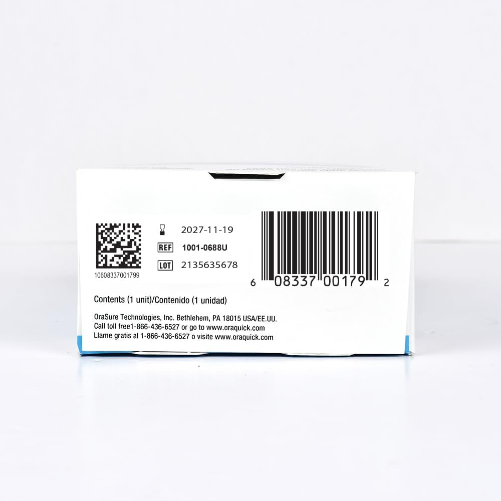 OraQuick® HIV Self-Test, Oral Fluid Rapid HIV Test for HIV-1 & HIV-2 Detection, Quick & Easy Pain Free Home Testing Kit with Results in 20 Minutes, Ages 14+, 6ct Case
