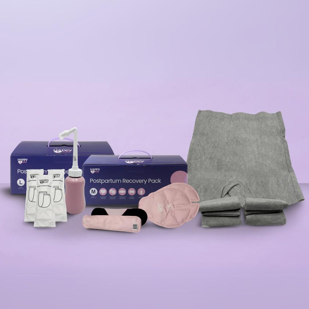 Postpartum Recovery Pack, Disposable Underwear, Perineum Wash Bottle, Gel Breast & Perineum Pads, Instant Cooling Pads, Comfort & Relief for New Mums, LARGE
