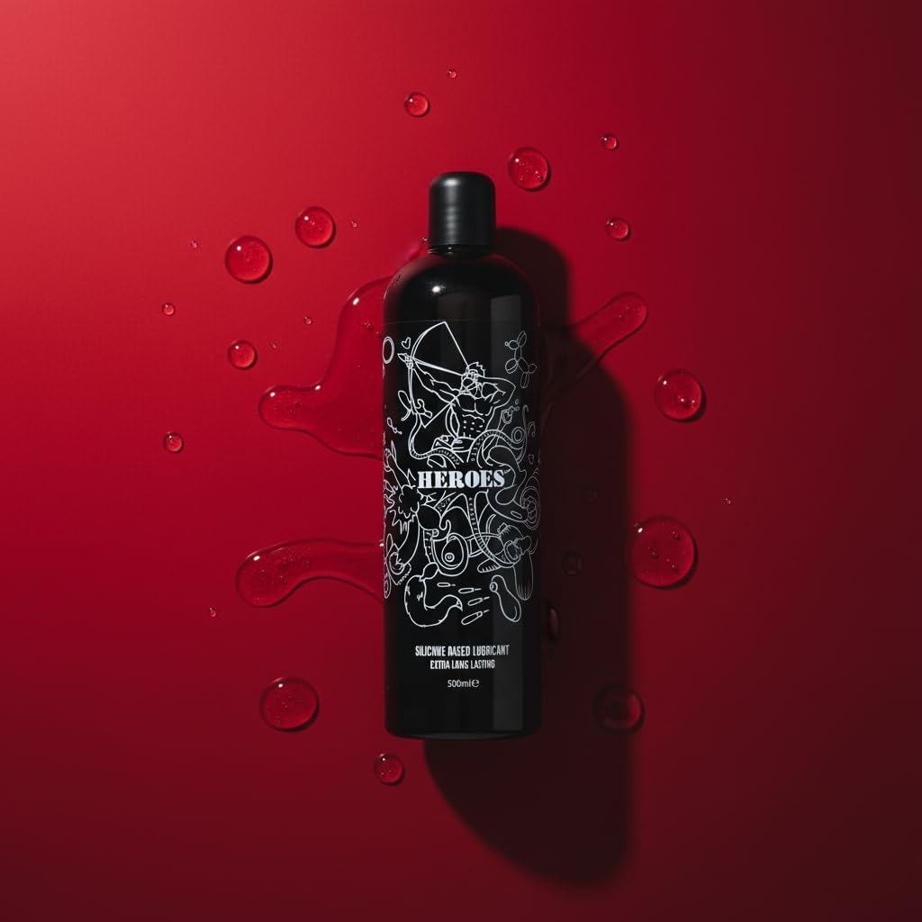 Heroes Silicone Based Lubricant - Long Lasting, Comfort and Exceptional Glide - Latex Compatible - 500ml
