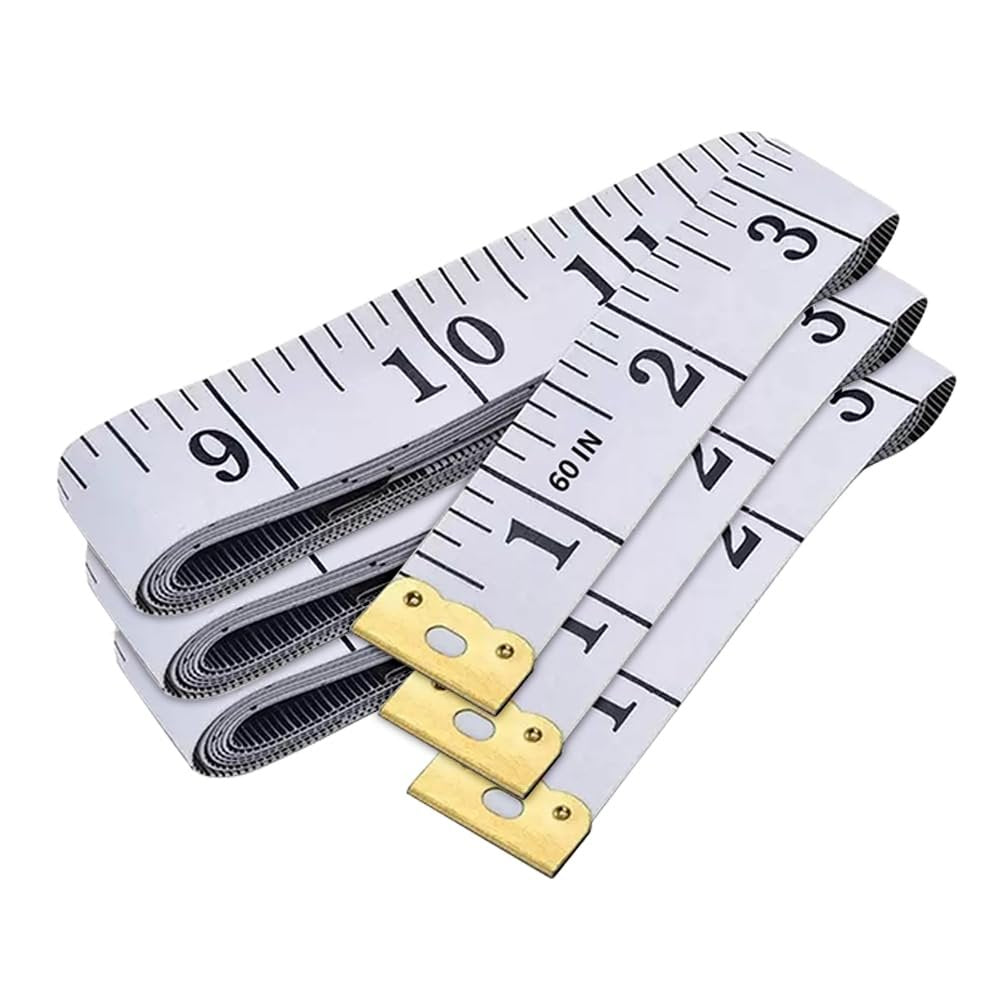 3-Pack Tape Measure Body Double Scale Soft Measuring Tape 60inch (150cm), Flexible Sewing Cloth Craft Fabric Ruler for Body Measurements & Weight Loss, Accurate & Easy to Read Large Clearly Numbers