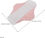 Healeved 2pcs Washable Reusable Cloth Period Pads Xl 25x33cm Coral Pink with Wings for Heavy Flow Postpartum Female Incontinence and Urine Leakage Maternity Care at Home and Travel