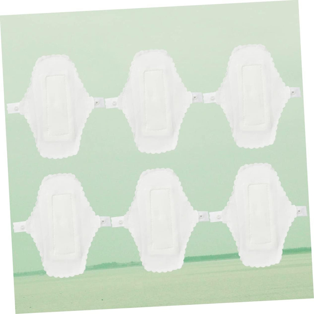 Healeved Menstrual Pads Reusable Waterproof 6 Pieces Washable Sanitary Towels with Comfortable Button for Women Daily and Travel Use 7.08X5.11X0.19In