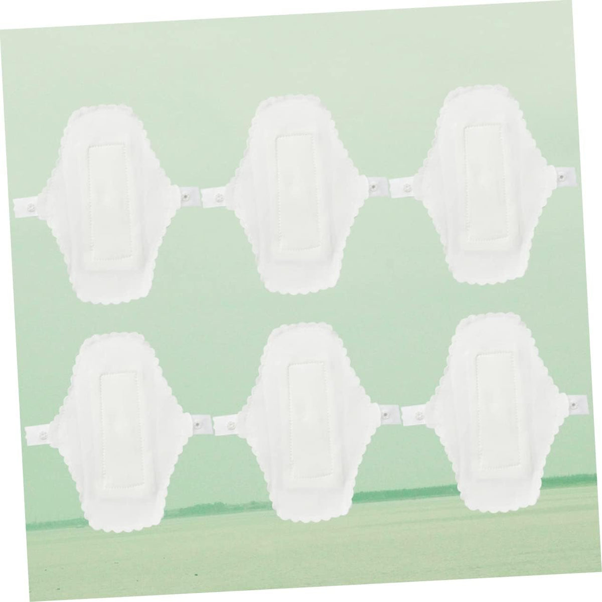 Healeved Menstrual Pads Reusable Waterproof 6 Pieces Washable Sanitary Towels with Comfortable Button for Women Daily and Travel Use 7.08X5.11X0.19In