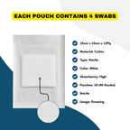 Sterile Gauze Swabs 10cm x 10cm x 12Ply - Absorbent Gauze Pads for Wound Dressing & First Aid Box of 10 Pouch - 40Count