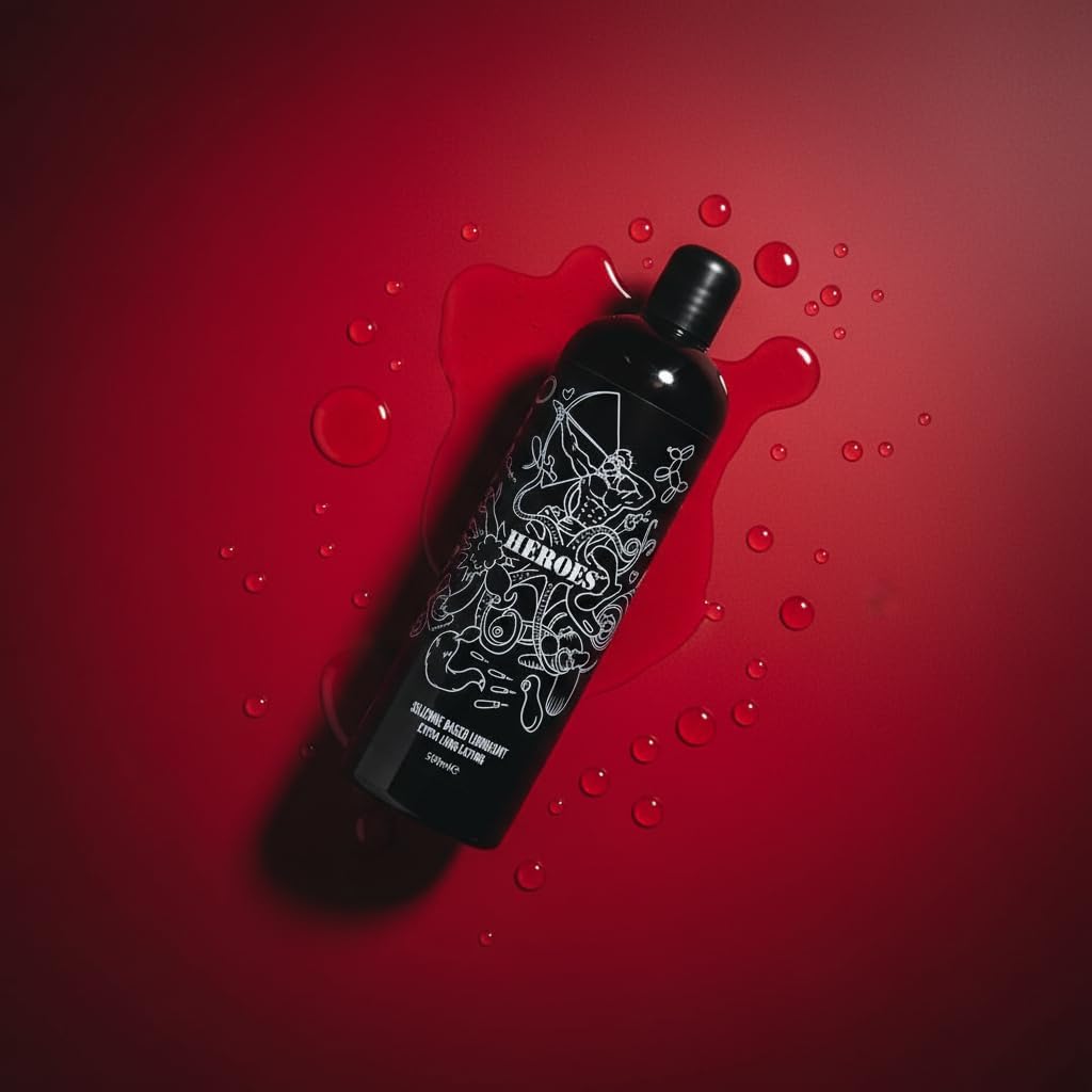 Heroes Silicone Based Lubricant - Long Lasting, Comfort and Exceptional Glide - Latex Compatible - 500ml