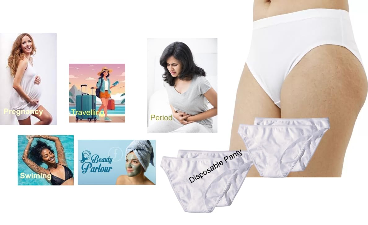 Disposable Panties for Women - Pack of 10, Soft & Breathable Maternity Underwear, Postpartum Panties for Hospital Stays, Travel, Spa and Daily Use, High Elasticity Fits Small to XXL (Black)