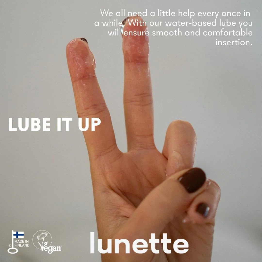 Lunette Water-Based Lube pH Balanced Personal Lubricant for Men, Women & Couples - Vaginal & Anal Lube, Easy Clean-Up, Toy Friendly, Condom Safe, lubricant for Menstrual Cups, Discs, 100ml 3.4 Fl Oz