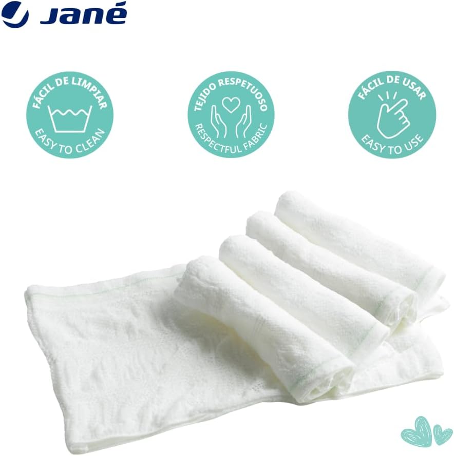 Jané 5 Washable Culottes, High Cut Briefs, One Size, Elastic Fabric, Suitable Postpartum, Hypoallergenic, White
