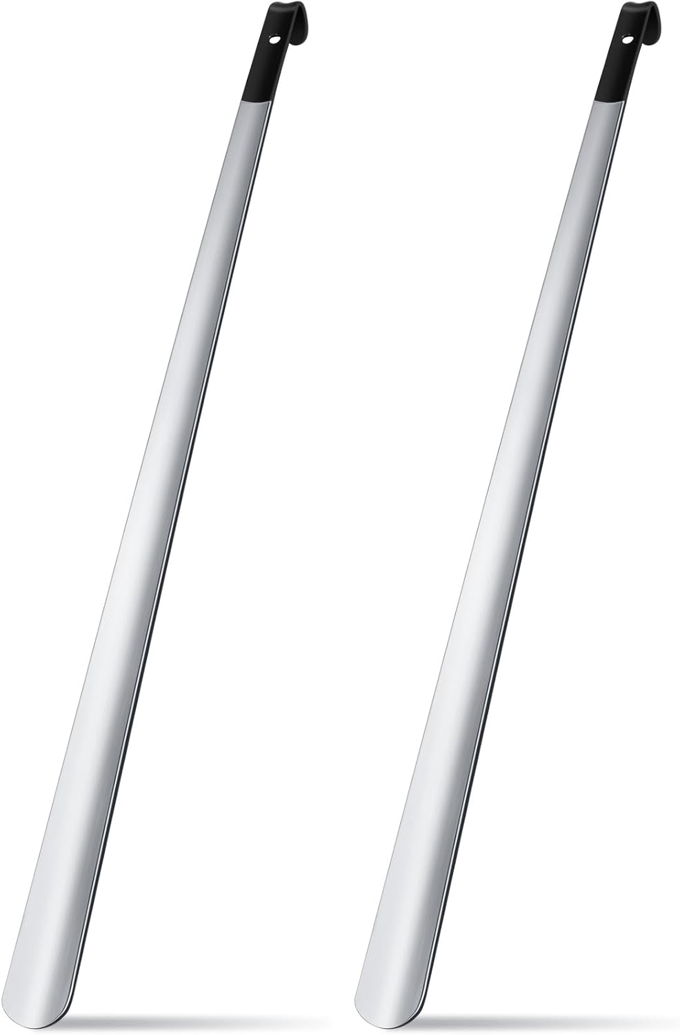 2 Pcs 31.5'' Extra Long Handled Shoe Horn Metal Shoehorn for Men Women Multifunctional Stainless Dressing Stick for Elderly Disabled Limited Mobility, Standing Reach Assist for Senior (Mixture)