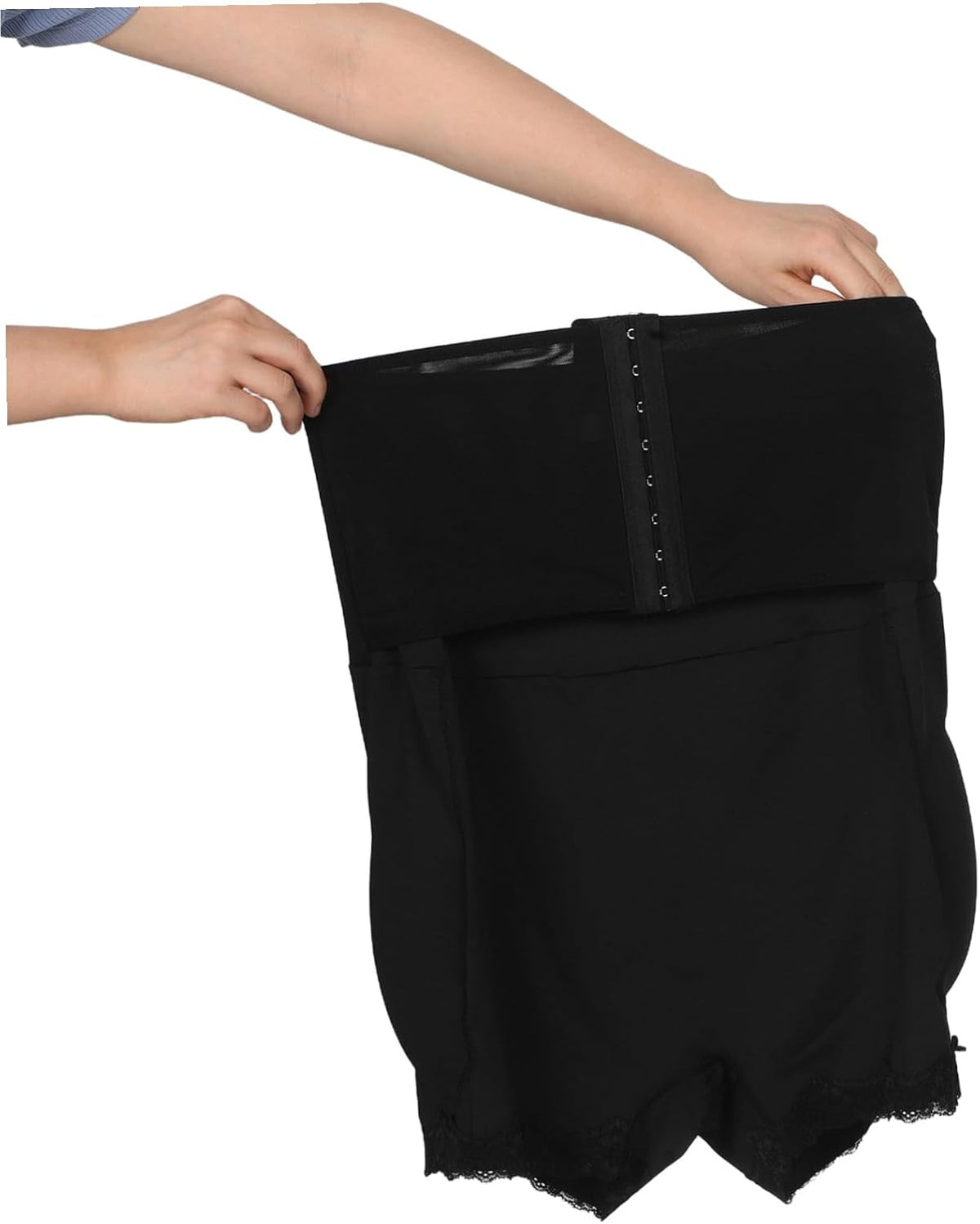 PLAFOPE Postpartum Tummy Control Shorts for Women High Waisted Compression Knickers with Adjustable Button Belly Binder and Butt Lifting Design for Hip Support Black