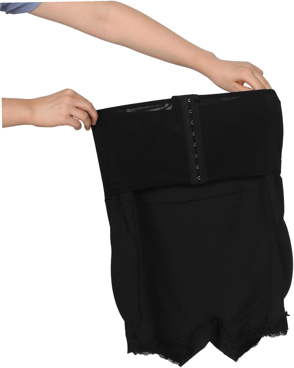 PLAFOPE Postpartum Tummy Control Shorts for Women High Waisted Compression Knickers with Adjustable Button Belly Binder and Butt Lifting Design for Hip Support Black