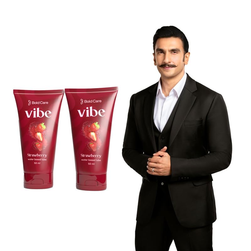 Bold Care Vibe Strawberry - Personal Lubricant for Men and Women - Premium Strawberry Flavour - Water Based Lube - Skin Friendly, Silicone and Paraben Free - No Side Effects - 50 ml
