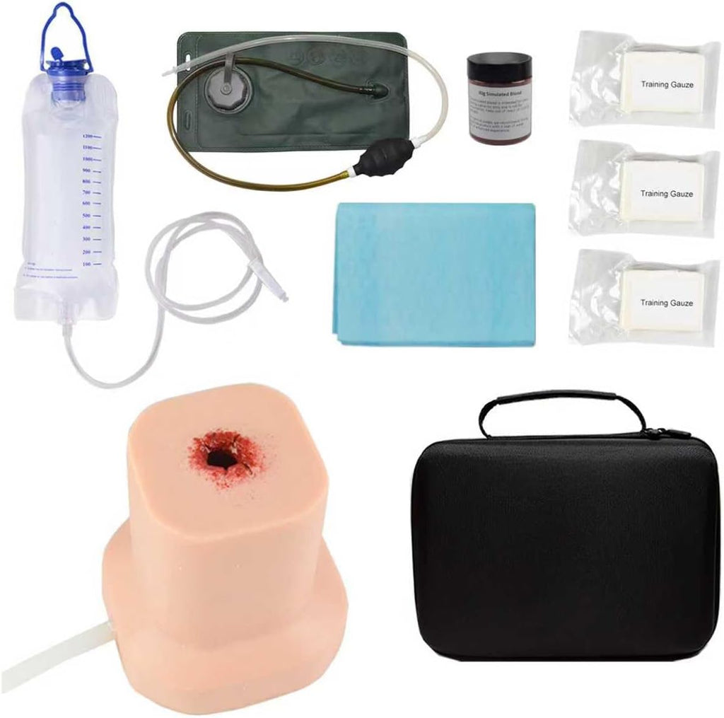 Wound Packing Trainer, Stop The Bleed Practice Kit with Pumping Bag,Wound Care Bleeding Control Kit for Tactical Training