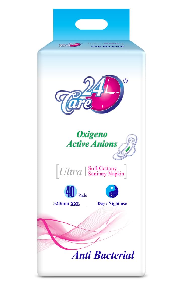 Ultra Sanitary Pads Combo Pack – 8 XL + 40 XXL | Anti Bacterial | Oxygen Anion Technology | Extra Long Overnight Pads for Heavy Flow | Super Absorbent | Leak Proof Feminine Hygiene (XXL, 40, count)