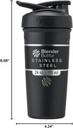 BlenderBottle Sport Flip Stainless Steel Shaker Bottle 24 oz Black